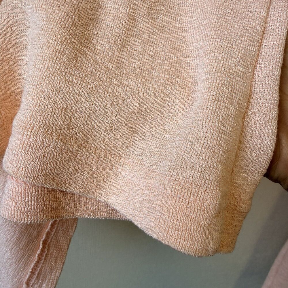 Michael Stars Peach V Neck Top One Size USA Made Stretch Fitted Minimalist Soft - Picture 4 of 9